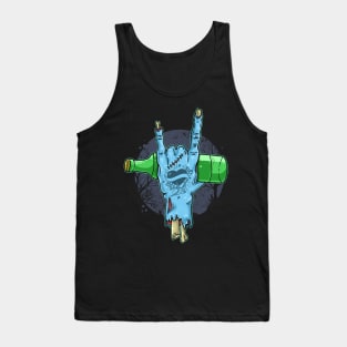 Tattooed Zombie Hand Holding Beer Tank Top